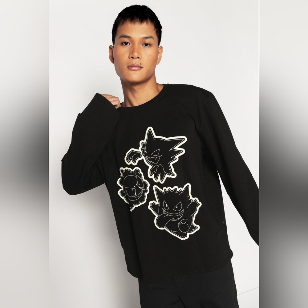 Blackmilk x Pokemon Gastly Evolution Long Sleeve Oversized Boyfriend Tee